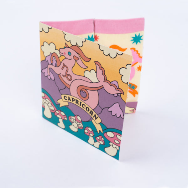 Sock It To Me Capricorn Greeting Card With Socks