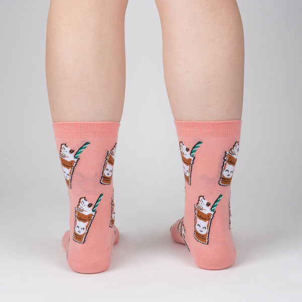 Sock It To Me Cat-puccino Crew Socks