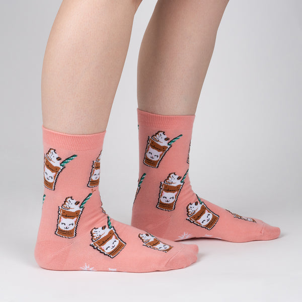 sock it to me Cat-puccino Crew Socks