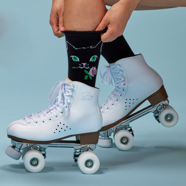 Sock It To Me Cattitude Ribbed Crew Socks