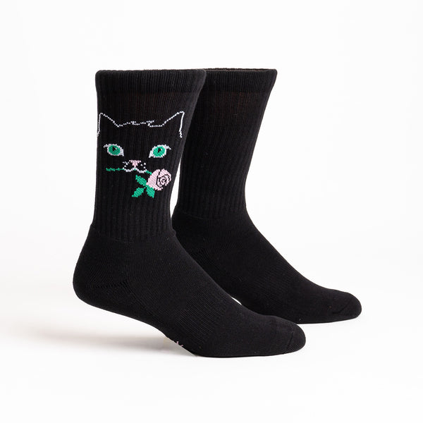 Sock It To Me Cattitude Ribbed Crew Socks