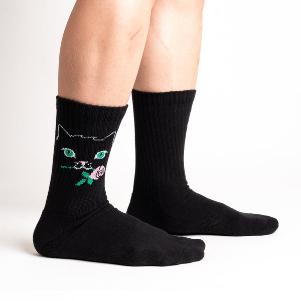 sock it to me Cattitude Ribbed Crew Socks