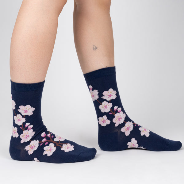 sock it to me Cherry Blossoms Crew Socks