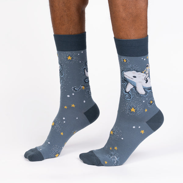 sock it to me Cosmic Cetacean Men's Crew Socks