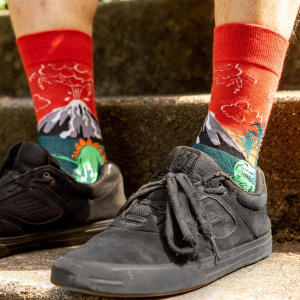 Sock It To Me Dinosaur Days Men's Crew Socks