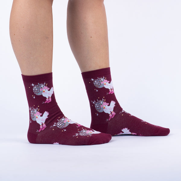sock it to me Disco Chicken Crew Socks