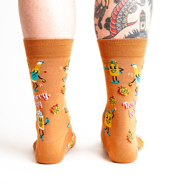 Sock It To Me Don't Worry Be Hoppy Crew Socks