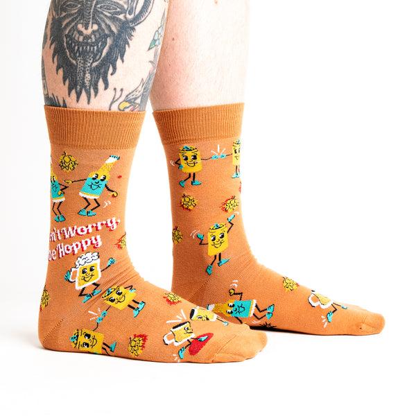 sock it to me Don't Worry Be Hoppy Crew Socks