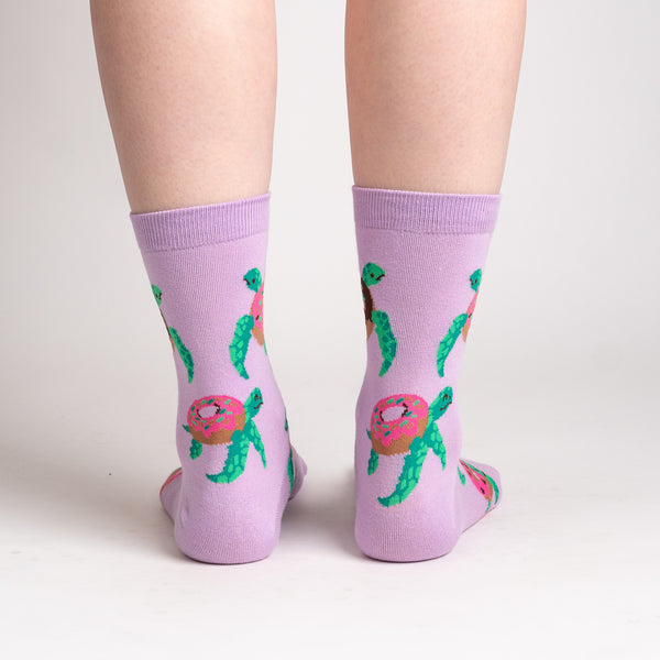Sock It To Me Donut Worry Be Happy Crew Socks