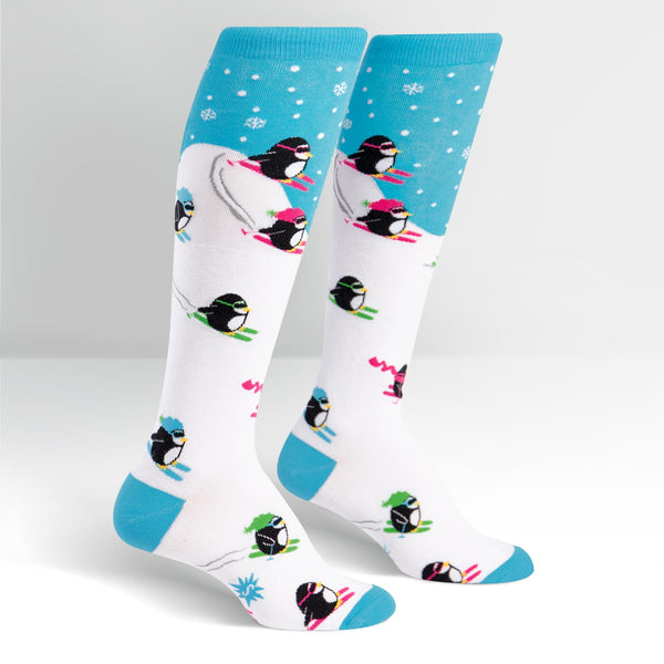 Sock It To Me Downhill Penguins Women Knee High