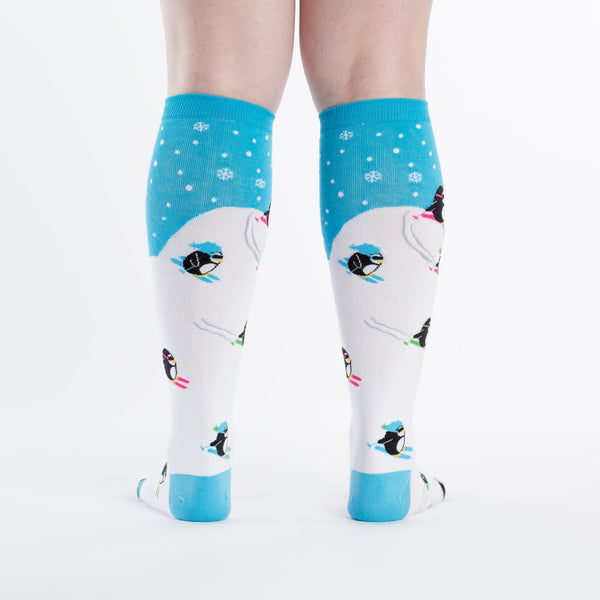 Sock It To Me Downhill Penguins Women Knee High