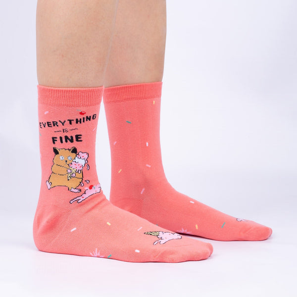 sock it to me Everything Is Fine Crew Socks