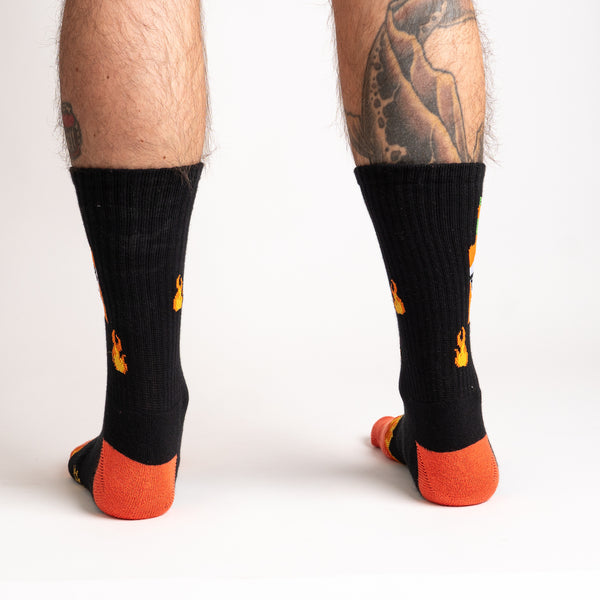 Sock It To Me Fire Ribbed Crew Socks