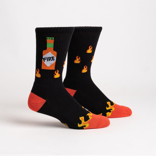 Sock It To Me Fire Ribbed Crew Socks