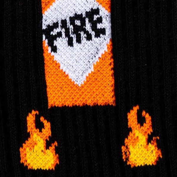 Sock It To Me Fire Ribbed Crew Socks