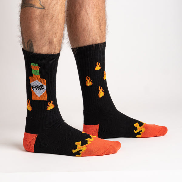 sock it to me Fire Ribbed Crew Socks