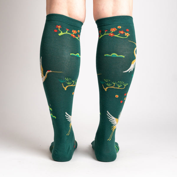 Sock It To Me Flying Cranes Knee High Socks