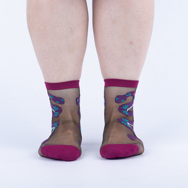 Sock It To Me For Goodness Snake Sheer Crew Socks