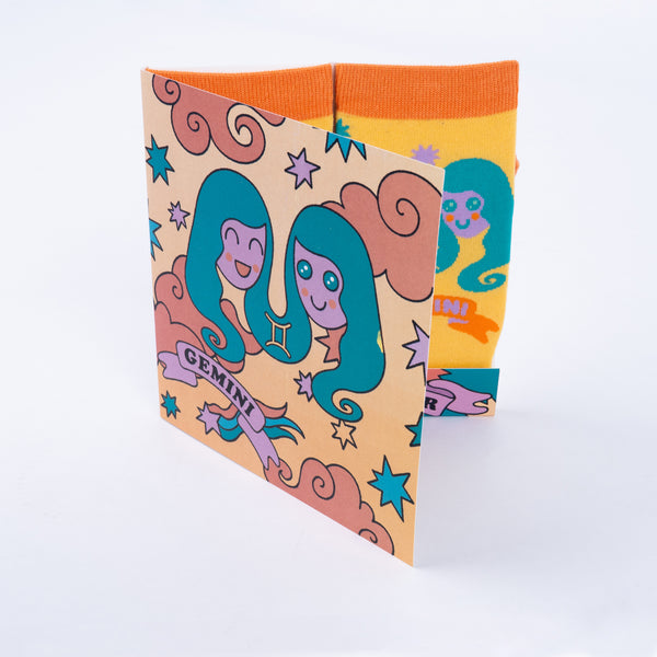 Sock It To Me Gemini Greeting Card With Socks