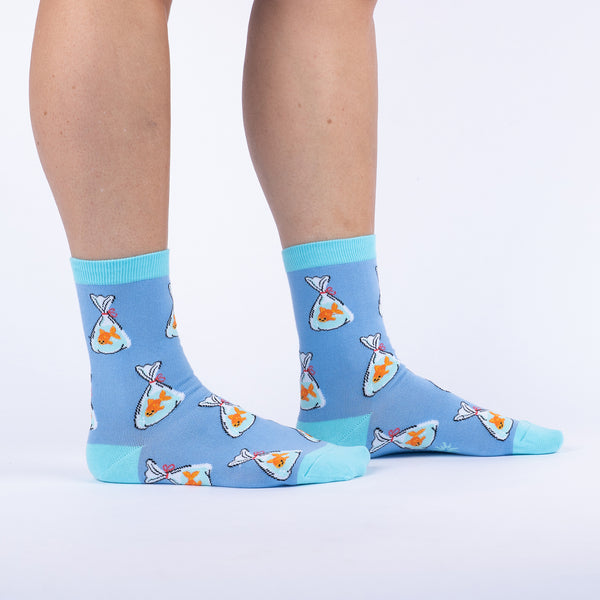 sock it to me Gold Fish Crew Socks