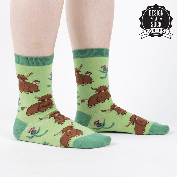 sock it to me Hardy Highland Cows Crew Socks