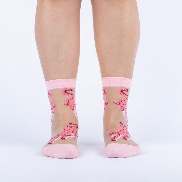Sock It To Me I've Been Spotted Sheer Crew Socks