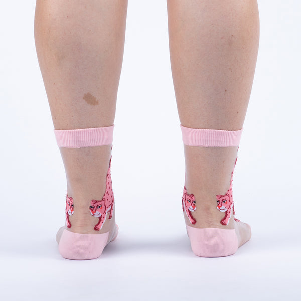Sock It To Me I've Been Spotted Sheer Crew Socks