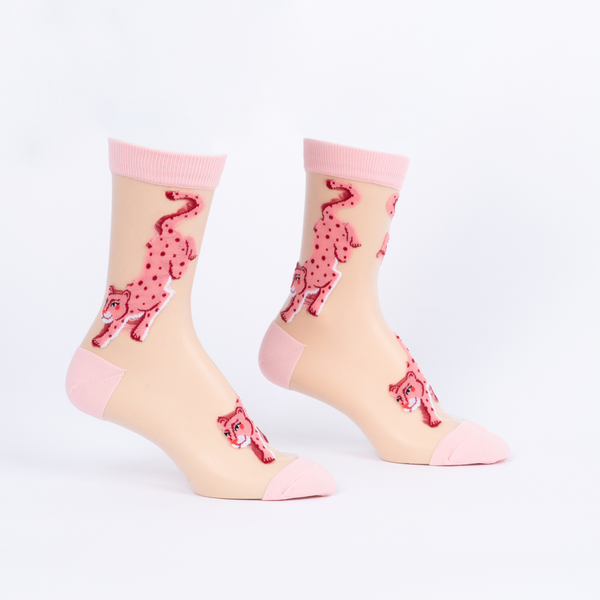 Sock It To Me I've Been Spotted Sheer Crew Socks