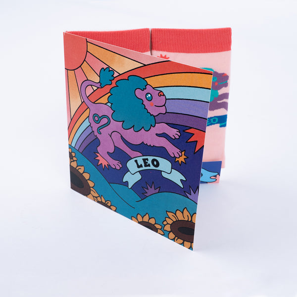 Sock It To Me Leo Greeting Card With Socks