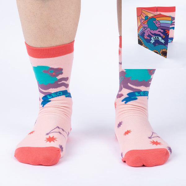 sock it to me Leo Greeting Card with Socks