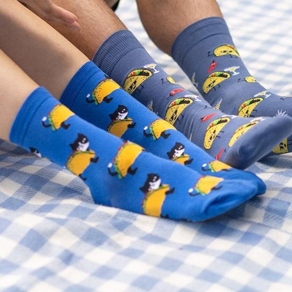 Sock It To Me Let's Taco 'bout Cats Crew Socks