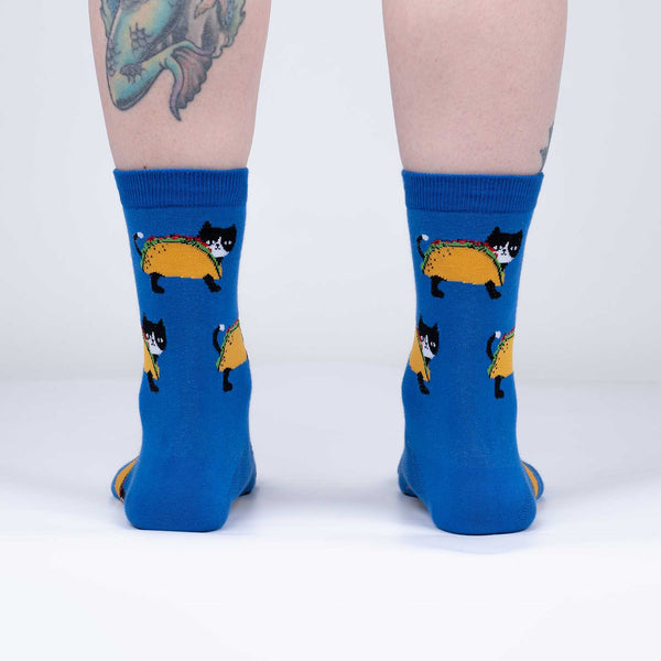 Sock It To Me Let's Taco 'bout Cats Crew Socks