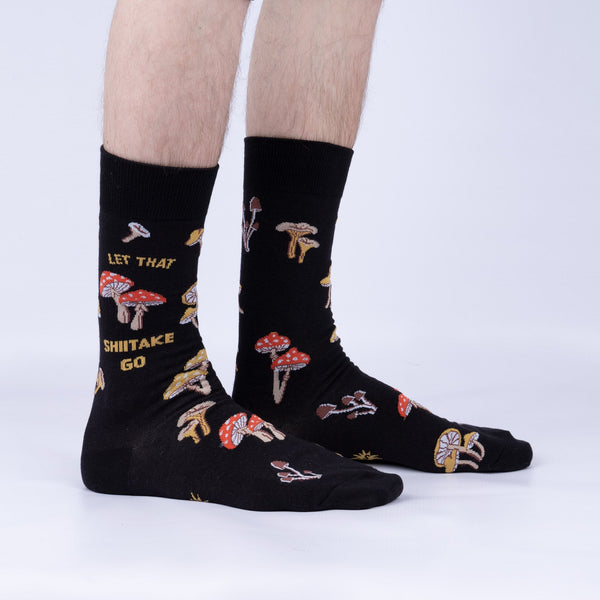 sock it to me Let that Shiitake Go Crew Socks
