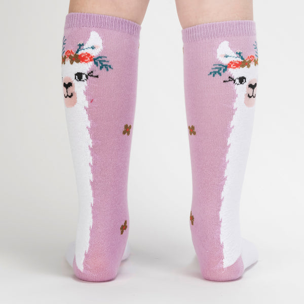 Sock It To Me Llama Queen Youth Knee Socks