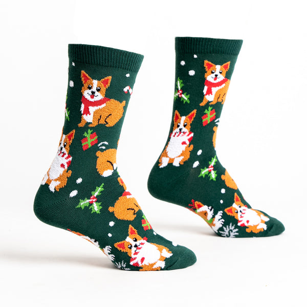 Sock It To Me Merry Corgmas Crew Socks