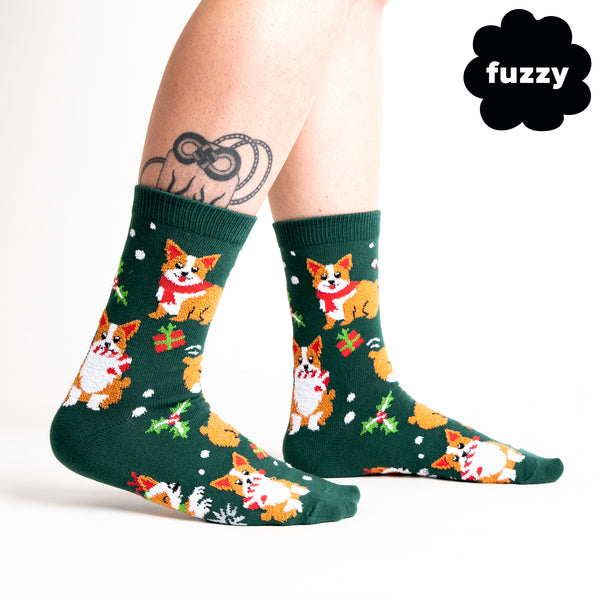 sock it to me Merry Corgmas Crew Socks