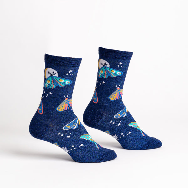 Sock It To Me Moonlit Moth Crew Socks