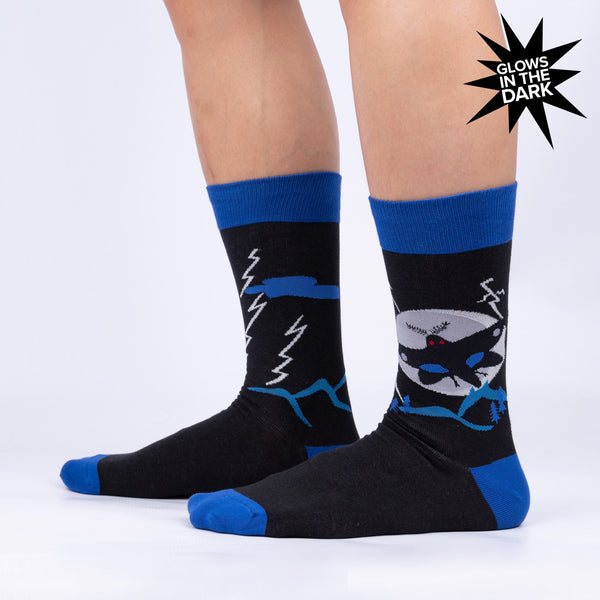 sock it to me Mothman Believes In You Crew Socks