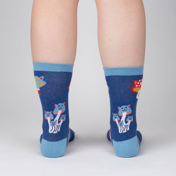 Sock It To Me Mushroom Cats Crew Socks