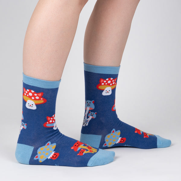 sock it to me Mushroom Cats Crew Socks