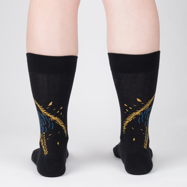 Sock It To Me Night Cat Crew Socks