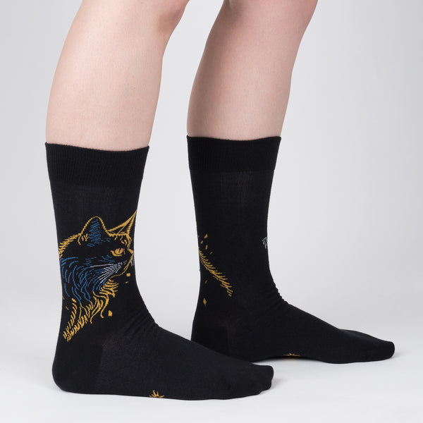 sock it to me Night Cat Crew Socks