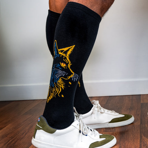 Sock It To Me Night Cat Stretch-It Knee High Socks