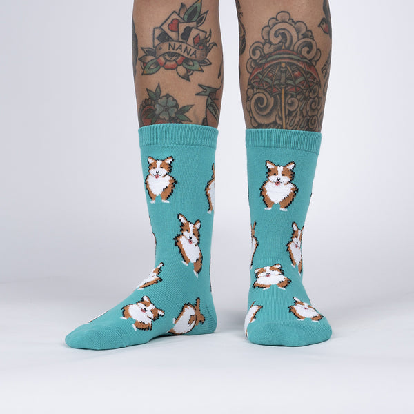 sock it to me Nothin' Butt Corgis Crew Socks