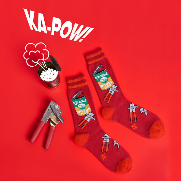 Sock It To Me Opening Up A Can Crew Socks