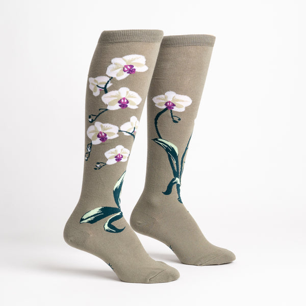 Sock It To Me Orchids Knee High Socks