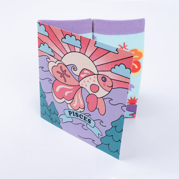 Sock It To Me Pisces Greeting Card With Socks