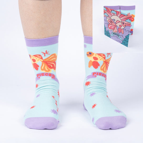 sock it to me Pisces Greeting Card with Socks