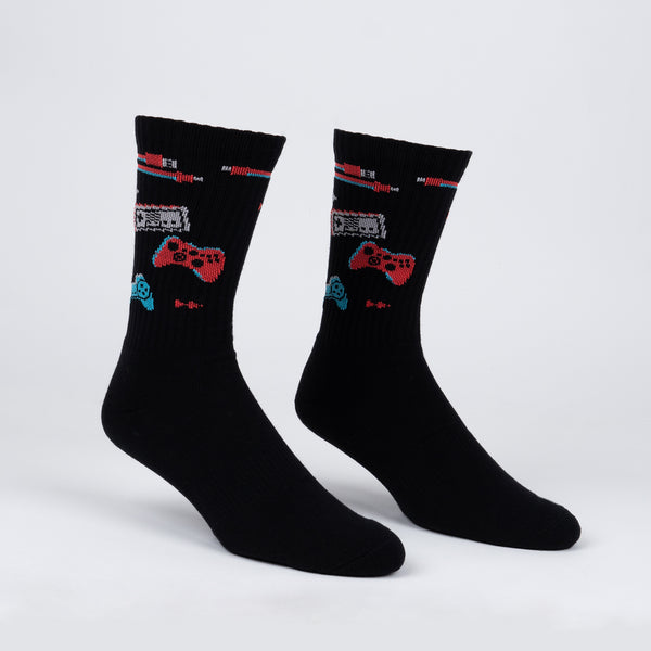 Sock It To Me Press Play Ribbed Crew Socks