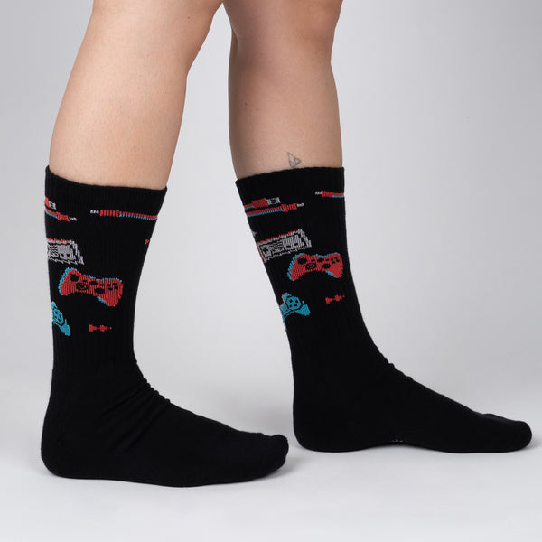 sock it to me Press Play Ribbed Crew Socks